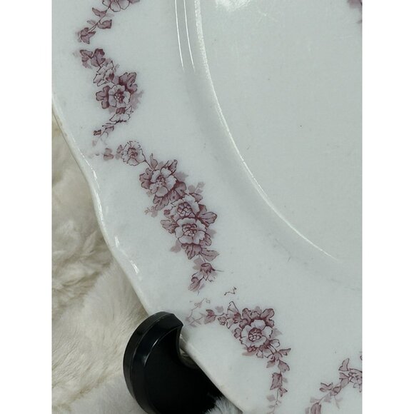 Antique 1890s John Maddock Sons Heumann Oval Platter Pink Color EUC VERY RARE - Picture 7 of 16